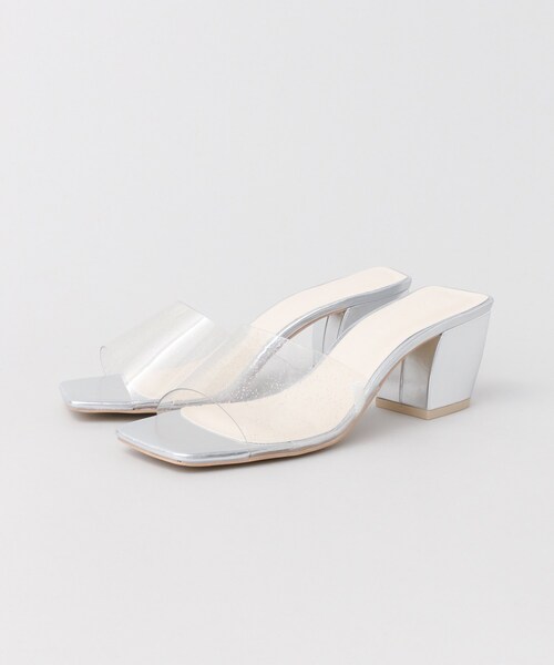 SENSE OF PLACE by URBAN RESEARCH（センスオブプレイスバイアーバンリサーチ）の「スクエアディティールワンバンドミュール（シューズ・レディース・BEIGE/WHITE/PYTHON/GOLD/SILVER/ORANGE/PINK/L.BLUE/BLACK/CLEAR・S/M/L）」の13枚目の写真