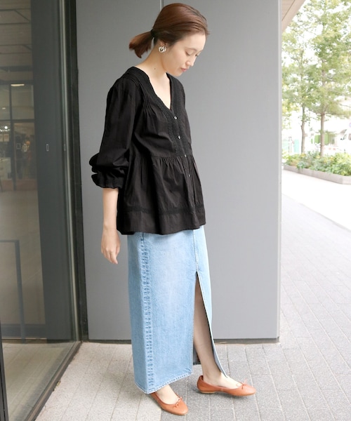 SLOBE IENA（スローブイエナ）の「《予約》レースピンタック Vネック