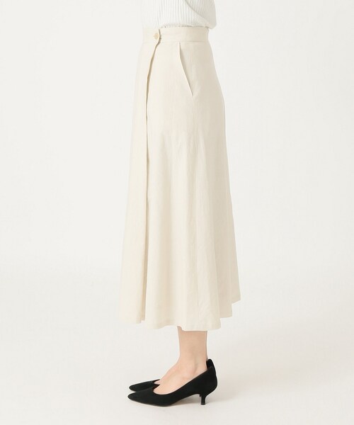 【新品タグ付】SLOBE IENA リネン混ロング巻き風スカート