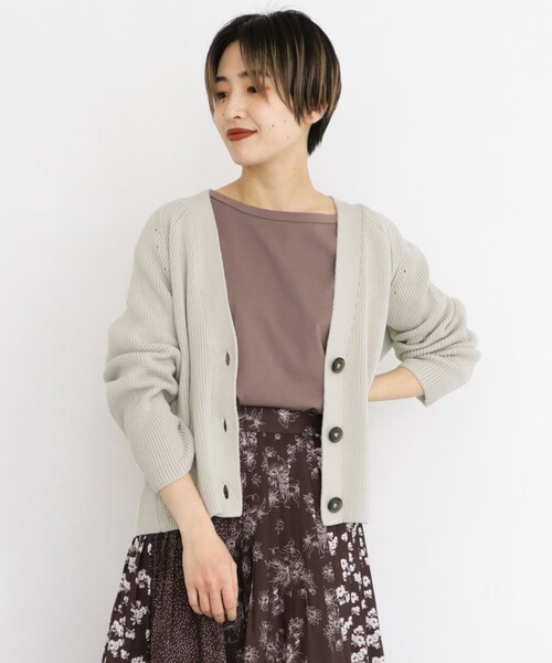 KBF+（ケービーエフプラス）の「KBF+ アイレットコクーンカーディガン（トップス・レディース・ORENGE RED/ICE GRAY/BEIGE/SAX・one）」の2枚目の写真