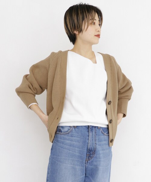 KBF+（ケービーエフプラス）の「KBF+ アイレットコクーンカーディガン（トップス・レディース・ORENGE RED/ICE GRAY/BEIGE/SAX・one）」の3枚目の写真