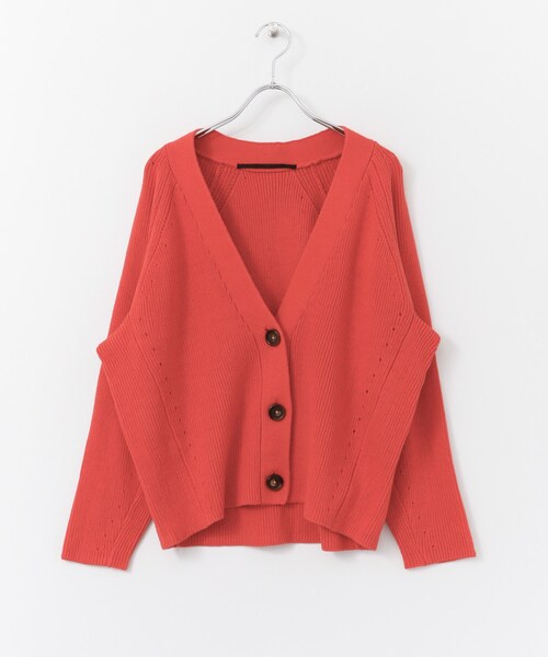 KBF+（ケービーエフプラス）の「KBF+ アイレットコクーンカーディガン（トップス・レディース・ORENGE RED/ICE GRAY/BEIGE/SAX・one）」の10枚目の写真