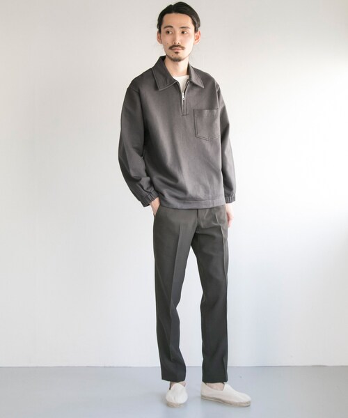 エムエイチエル ハーフジップ スウェット DRY LOOPBACK JERSEY