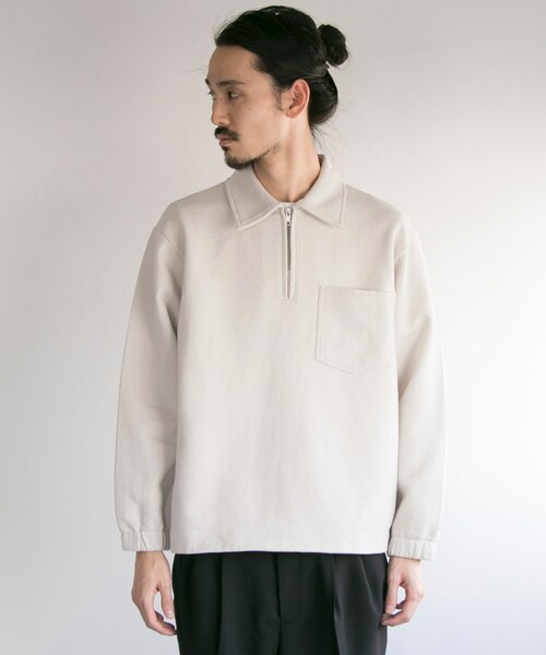 MHL.（エムエイチエル）の「MHL. DRY LOOPBACK JERSEY（トップス・メンズ・032 IVORY/20CHARCOAL・M/L）」の5枚目の写真