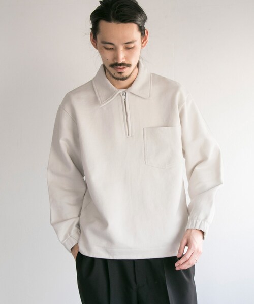 エムエイチエル ハーフジップ スウェット DRY LOOPBACK JERSEY
