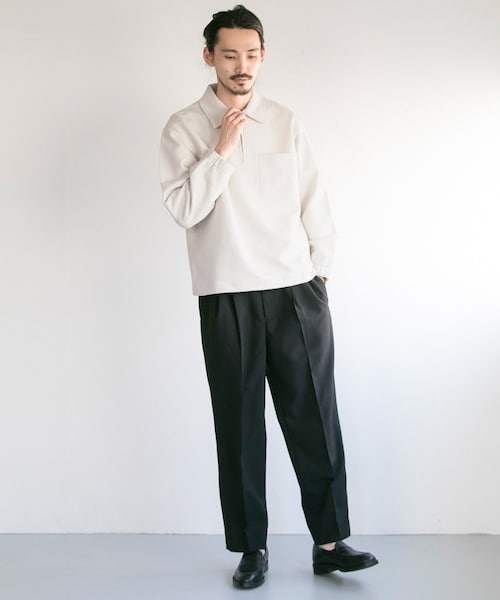 MHL.（エムエイチエル）の「MHL. DRY LOOPBACK JERSEY（トップス・メンズ・032 IVORY/20CHARCOAL・M/L）」の3枚目の写真