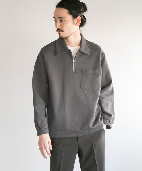 MHL.（エムエイチエル）の「MHL. DRY LOOPBACK JERSEY（トップス・メンズ・032 IVORY/20CHARCOAL・M/L）」の2枚目の写真