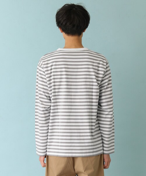 FORK&SPOON(フォークアンドスプーン)の「FORK&SPOON ボーダーロングスリーブTシャツ(トップス・メンズ・OFFxNVY/OFFxGRY・4/5)」の6枚目の写真