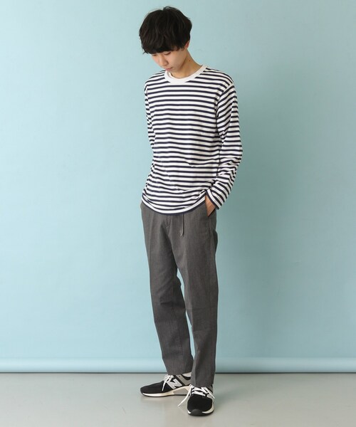 FORK&SPOON(フォークアンドスプーン)の「FORK&SPOON ボーダーロングスリーブTシャツ(トップス・メンズ・OFFxNVY/OFFxGRY・4/5)」の3枚目の写真