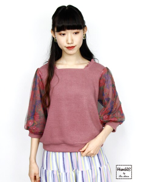 Par Avion - パラビオン 完売品 スカーフ袖 カットソー白 paravion（パラビオン）の「ハンカチ袖TOPS（）」 - WEAR