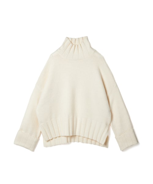 GRL（グレイル）の「ロールアップタートルネックニットトップス（ニット/セーター・レディース・ベージュ/ピンク/ブラック/オフホワイト・F）」の2枚目の写真