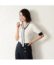 LOVELESS | 【LOVELESS】WOMEN 2WAYボウタイハーフスリーブニット(ニット/セーター)