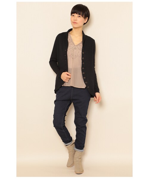 MERVEILLE H.（メルベイユアッシュ）の「コットン接結ショールカラージャケット（ジャケット/アウター・レディース・Lグレー/グレー/Dベージュ/黒・FREE）」の14枚目の写真