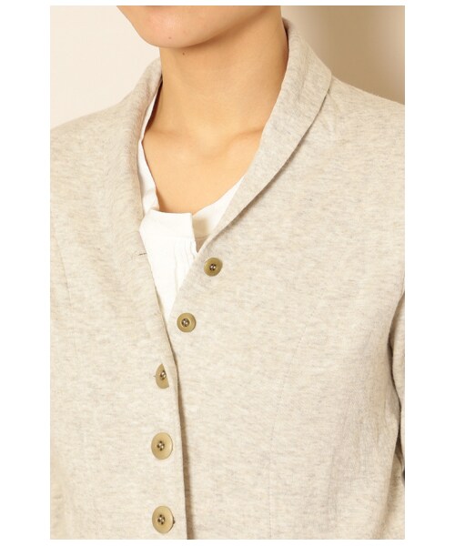 MERVEILLE H.（メルベイユアッシュ）の「コットン接結ショールカラージャケット（ジャケット/アウター・レディース・Lグレー/グレー/Dベージュ/黒・FREE）」の7枚目の写真