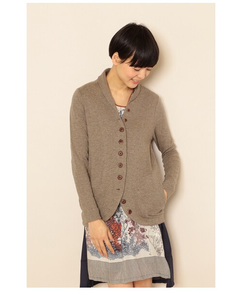 MERVEILLE H.（メルベイユアッシュ）の「コットン接結ショールカラージャケット（ジャケット/アウター・レディース・Lグレー/グレー/Dベージュ/黒・FREE）」の3枚目の写真