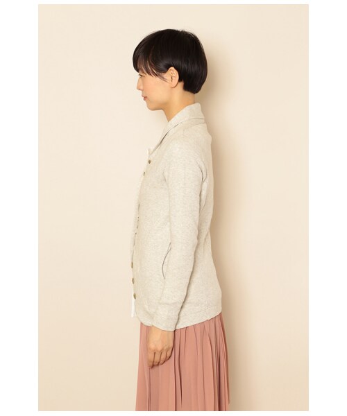MERVEILLE H.（メルベイユアッシュ）の「コットン接結ショールカラージャケット（ジャケット/アウター・レディース・Lグレー/グレー/Dベージュ/黒・FREE）」の5枚目の写真