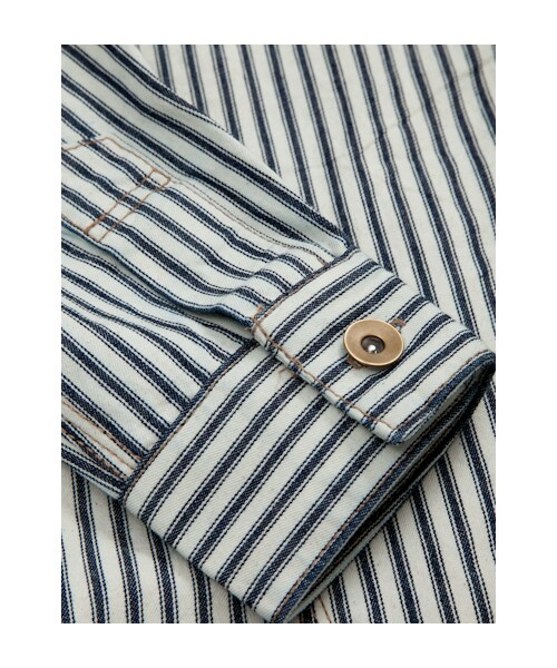 w closet(ダブルクローゼット)の「7ozスラブ入りデニムシャツワンピース(ワンピース/ドレス・レディース・ブルー/ヒッコリー/ネイビーヒッコリー・FREE)」の6枚目の写真
