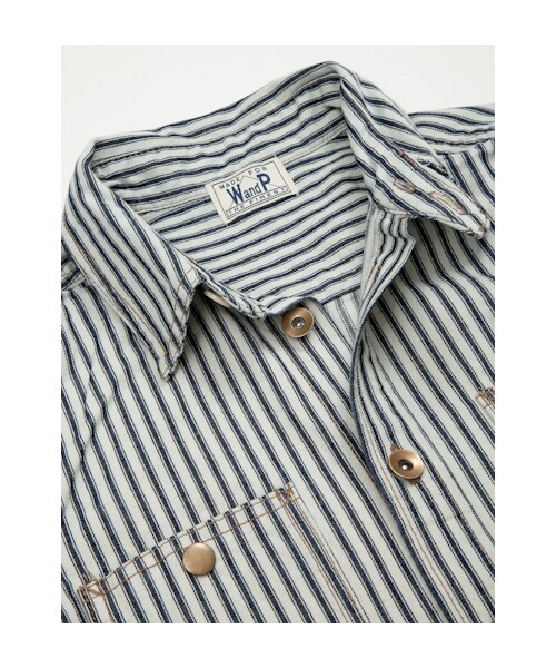 w closet(ダブルクローゼット)の「7ozスラブ入りデニムシャツワンピース(ワンピース/ドレス・レディース・ブルー/ヒッコリー/ネイビーヒッコリー・FREE)」の5枚目の写真