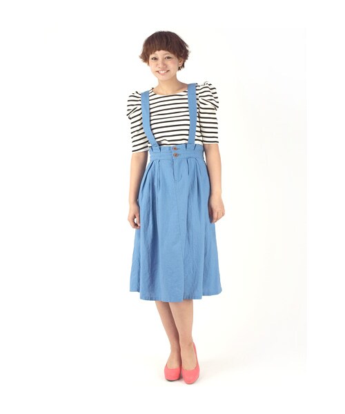 w closet(ダブルクローゼット)の「ボーダーパワーショルダープルオーバー(トップス・レディース・オフホワイト×ブラック/ブルー×オフホワイト/ブラック×オフホワイト・FREE)」の10枚目の写真