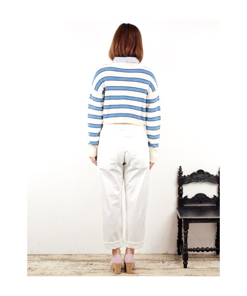 w closet（ダブルクローゼット）の「10ozダメージ加工ボーイフレンドホワイトデニムパンツ（パンツ・レディース・ホワイト・FREE）」の10枚目の写真