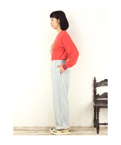 w closet（ダブルクローゼット）の「8ozヒッコリーマリンパンツ（パンツ・レディース・ブルー・FREE）」の3枚目の写真