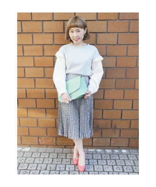 w closet（ダブルクローゼット）の「裏毛×袖レースクルーネックプルオーバー（トップス・レディース・オフホワイト/ミント/グレー・FREE）」の11枚目の写真