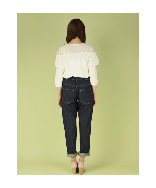 w closet（ダブルクローゼット）の「7.5OZスラブ入りボーイフレンドデニムパンツ（パンツ・レディース・ブルー/ワンウォッシュ・FREE）」の5枚目の写真