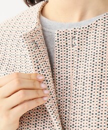 ꧁༺ イエナ ブレンドマテリアル コットンツィード ミドルハイカラーコート イエナ ブレンドマテリアル コットンツィード ミドルハイカラー