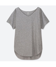 UNIQLO | エアリズムシームレスVネックロングT（半袖）(Tシャツ/カットソー)