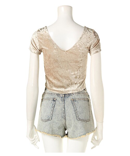 FIG&VIPER（フィグアンドバイパー）の「ベロアショートTOP（トップス・レディース・グレー/ピンク/パープル/ホワイト・FREE）」の5枚目の写真