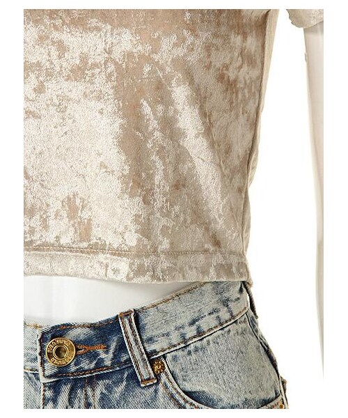 FIG&VIPER（フィグアンドバイパー）の「ベロアショートTOP（トップス・レディース・グレー/ピンク/パープル/ホワイト・FREE）」の9枚目の写真