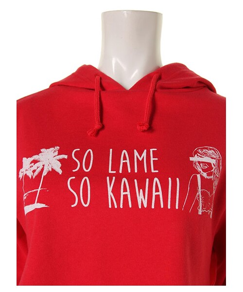 FIG&VIPER（フィグアンドバイパー）の「ショートフーディ SO LAME（トップス・レディース・ブラック/ライトブルー/ライトピンク/レッド/ホワイト・FREE）」の9枚目の写真