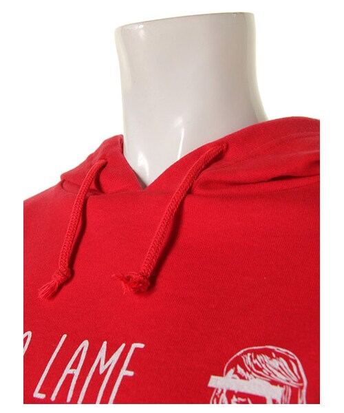 FIG&VIPER（フィグアンドバイパー）の「ショートフーディ SO LAME（トップス・レディース・ブラック/ライトブルー/ライトピンク/レッド/ホワイト・FREE）」の8枚目の写真