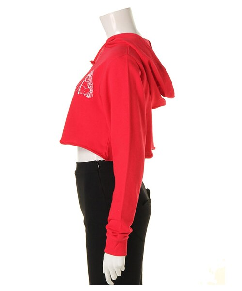 FIG&VIPER（フィグアンドバイパー）の「ショートフーディ SO LAME（トップス・レディース・ブラック/ライトブルー/ライトピンク/レッド/ホワイト・FREE）」の7枚目の写真