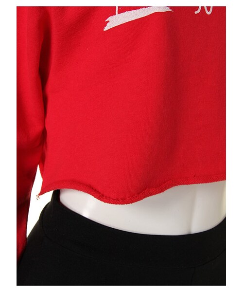 FIG&VIPER（フィグアンドバイパー）の「ショートフーディ SO LAME（トップス・レディース・ブラック/ライトブルー/ライトピンク/レッド/ホワイト・FREE）」の10枚目の写真