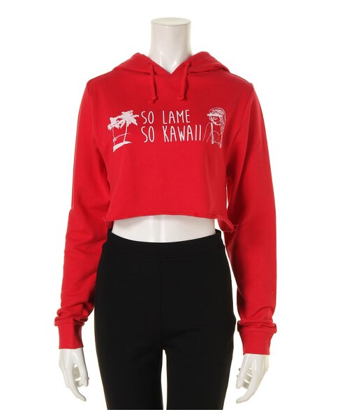 FIG&VIPER（フィグアンドバイパー）の「ショートフーディ SO LAME（トップス・レディース・ブラック/ライトブルー/ライトピンク/レッド/ホワイト・FREE）」の5枚目の写真