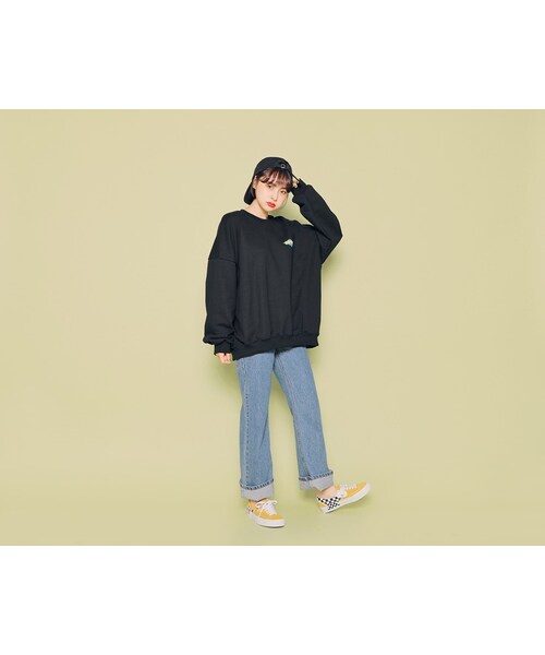 HOTPING(ホッピン)の「ORDERレタリングスウェットプルオーバー(スウェット・レディース・Yellow/Black/Green/Grey・フリーサイズ)」の2枚目の写真