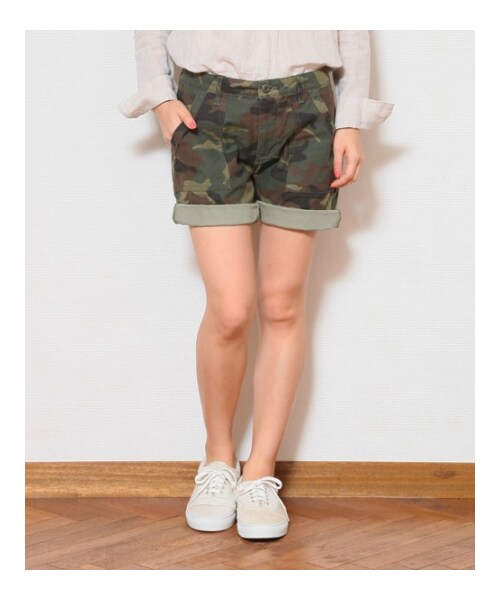 HOLIDAY（ホリデイ）の「ARMY SHORT PANTS（パンツ・レディース・KHAKI/CAMO・0/1/2）」の2枚目の写真