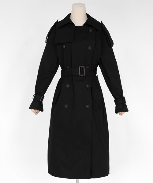 DHOLIC（ディーホリック）の「ベルトSETコットントレンチコート（トレンチコート・レディース・ベージュ/ブラック・FREE）」の2枚目の写真