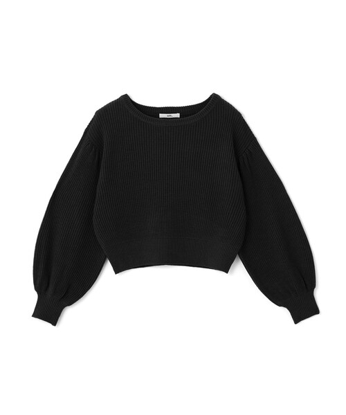 GRL(グレイル)の「ラウンドネックボリュームスリーブニットトップス(ニット/セーター・レディース・ブラック/ベージュ・F)」の1枚目の写真
