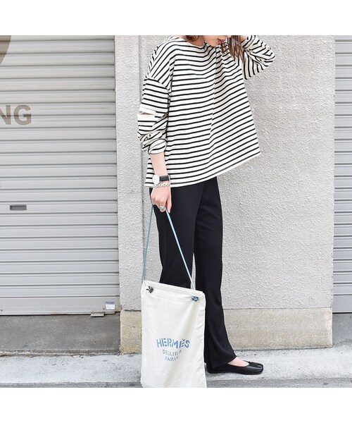 no brand（ノーブランド）の「[ RE-ARRIVAL ]ボーダースリットPO（Tシャツ/カットソー・レディース・その他）」の8枚目の写真