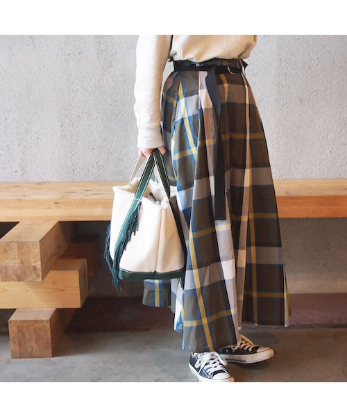 no brand（ノーブランド）の「チェックフレアロングSK（スカート・レディース・その他）」の7枚目の写真