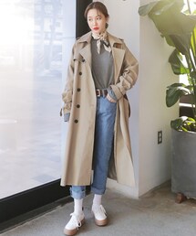 DHOLIC | バックルベルトSETダブルボタントレンチコート(トレンチコート)