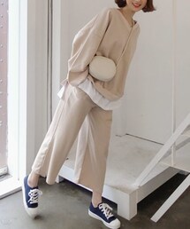 DHOLIC | Vネックレイヤードスウェット&パンツSET(スウェット)