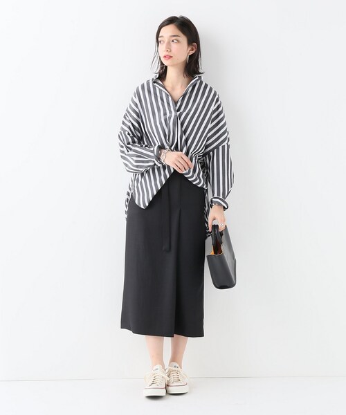 JOURNAL STANDARD（ジャーナルスタンダード）の「リネンライクベルテッドスカート（スカート・ブラック/36/38）」の4枚目の写真