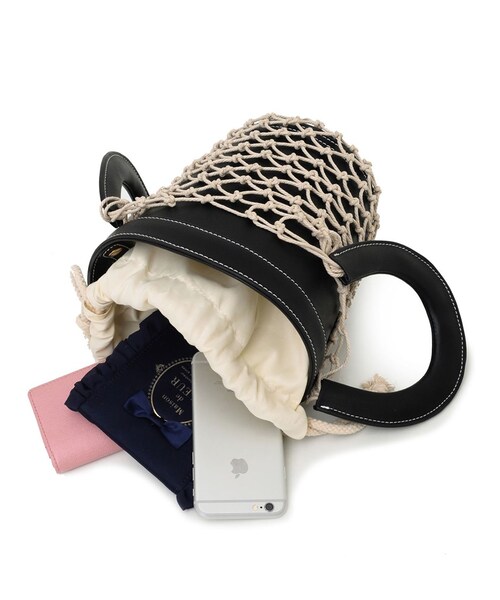 Re:EDIT（リエディ）の「【先行予約受注】フィッシュネットバケツバッグ（バッグ・レディース・ブラック/ホワイト/キャメル・フリーサイズ）」の13枚目の写真