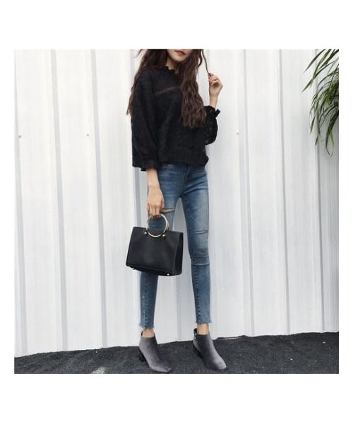 STORES.jp（ストアーズドットジェーピー）の「レース ブラウス 9分袖 ホワイト ブラック フリーサイズ（シャツ/ブラウス・レディース・その他）」の8枚目の写真