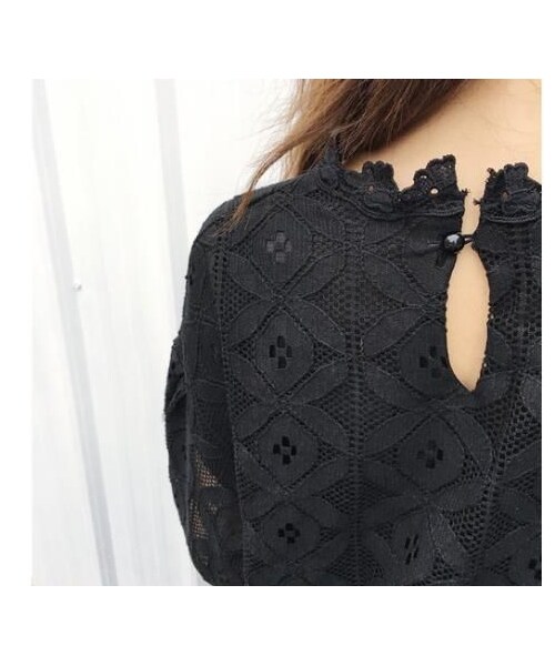 STORES.jp（ストアーズドットジェーピー）の「レース ブラウス 9分袖 ホワイト ブラック フリーサイズ（シャツ/ブラウス・レディース・その他）」の9枚目の写真