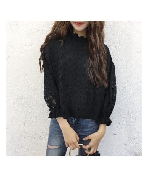 STORES.jp（ストアーズドットジェーピー）の「レース ブラウス 9分袖 ホワイト ブラック フリーサイズ（シャツ/ブラウス・レディース・その他）」の6枚目の写真