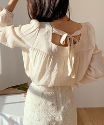 DHOLIC | スクエアネックリボンブラウス(シャツ/ブラウス)
